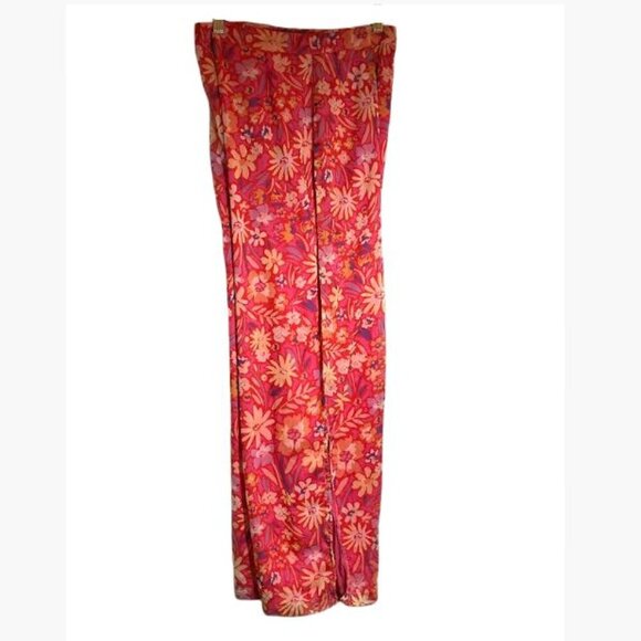 Lulus Flower Fun Red Multi-Floral Print Palazzo Pants Size S EUC - Picture 4 of 12